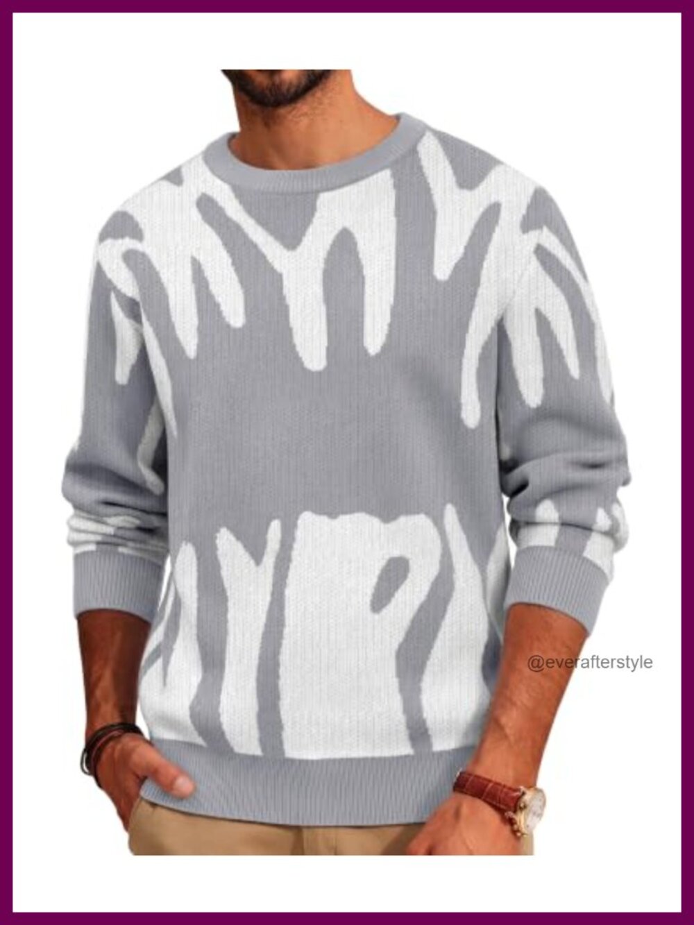 Men's Pullover Knit Sweater Crewneck Long Sleeve Casual Fall Winter